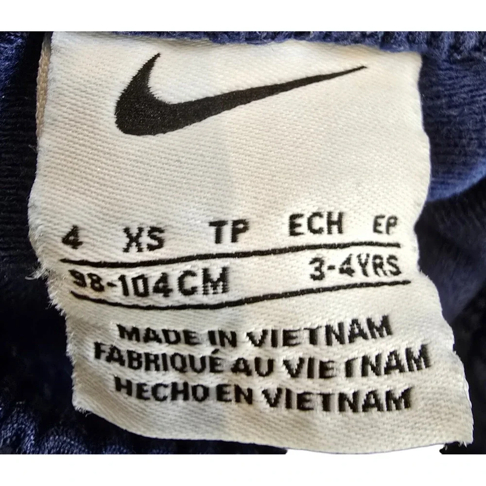 Nike sweatpant Boys Sz 4 Navy Blue With White Swoosh Y2K comfort strrtch easy on